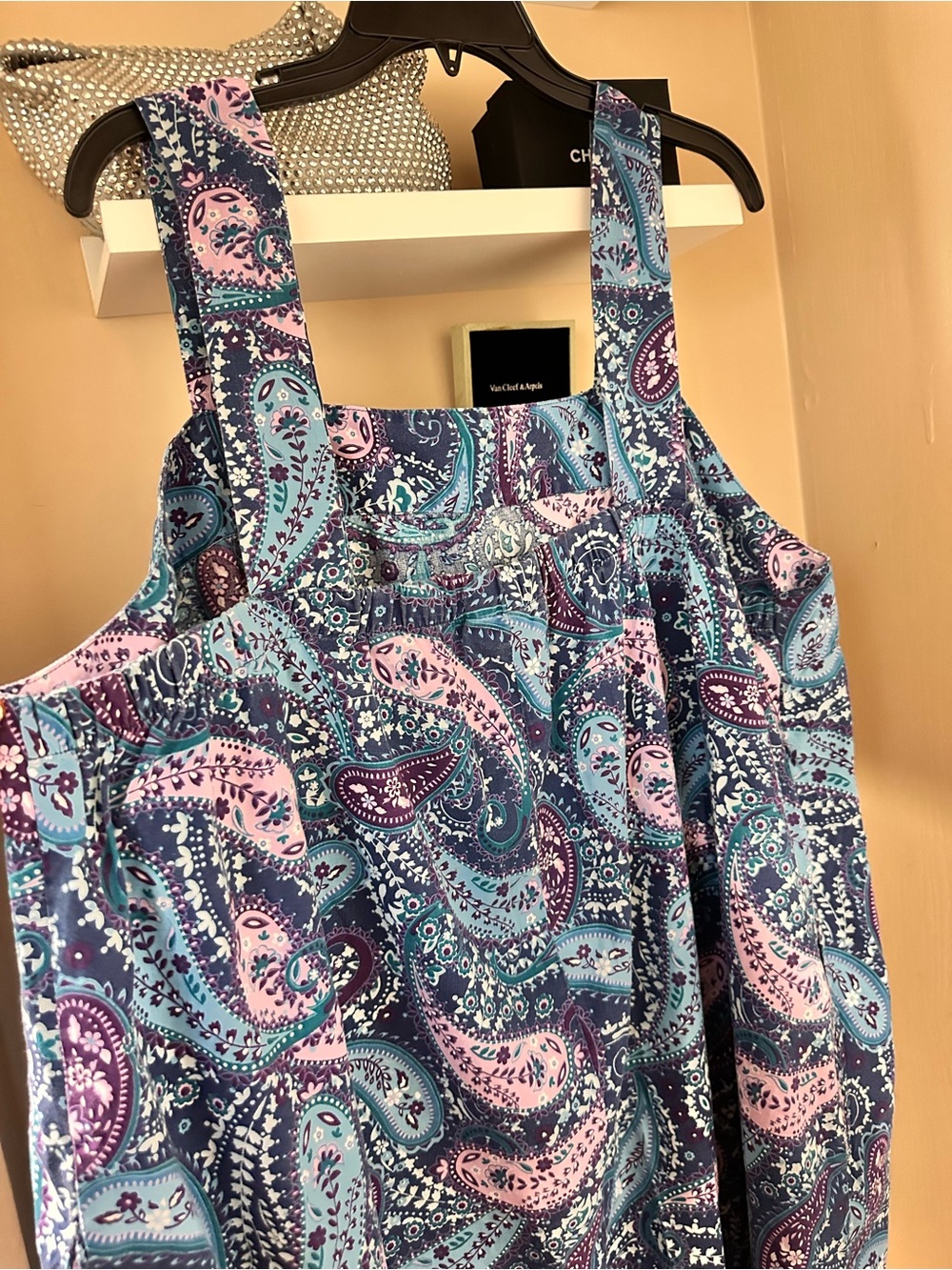 Blue Paisley Sundress with Pink Accents - Picture 4 of 4